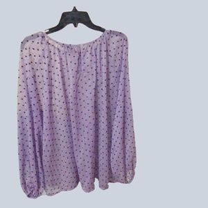 Ashley Stewart, light purple top with black hearts, sz 18/20